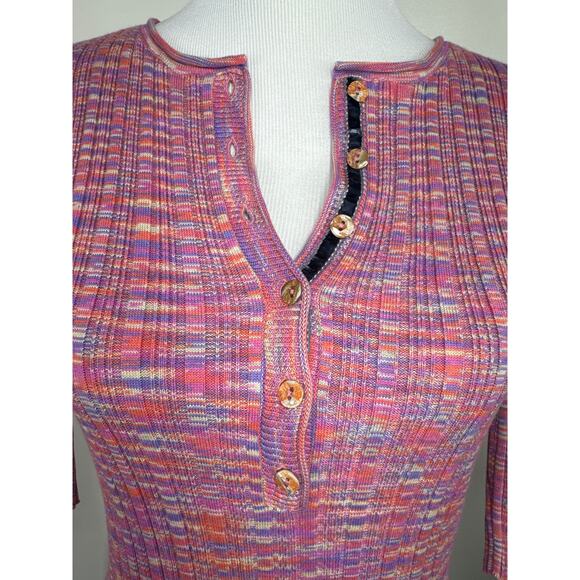 Sundance Legends 3/4 Sleeve Pink Spacedye Top, Medium - Picture 3 of 7